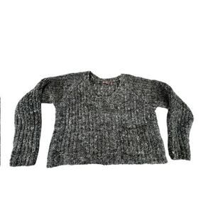 "525 AMERICA" Sweater Womens Cropped Chunky Knit Front Pocket SZ M Workwear Warm